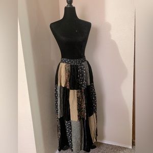 Vintage patchwork maxi skirt
